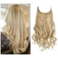 One-piece women's hair extension piece with abundant hair volume U-shaped fishing line invisible and natural long curly hair - Korvel