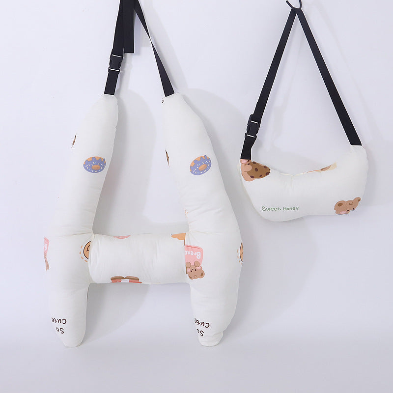 Dual Purpose Cotton Car Sleeping Pillow for Adults & Children