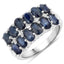 2.80 Carat Blue Sapphire & White Topaz Sterling Silver Ring
