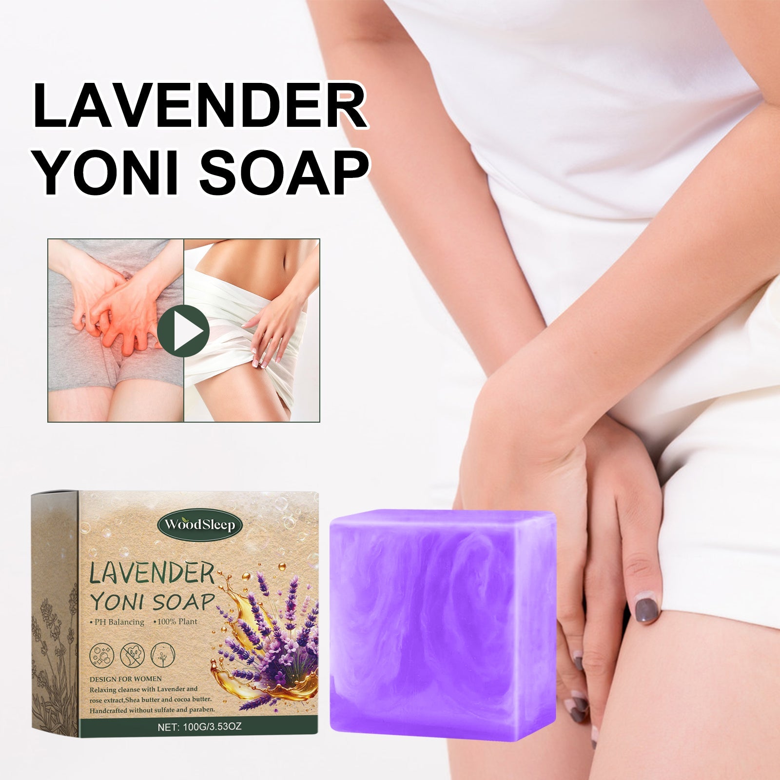 Lavender Scented Soap, Relieve Itching And Discomfort Of Female Body, Remove Odor And Mild Moisture - Korvel