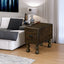 Solid wood end table, rectangular 23.6 inch narrow edge table with drawers, vintage bedside table, Espresso - Korvel