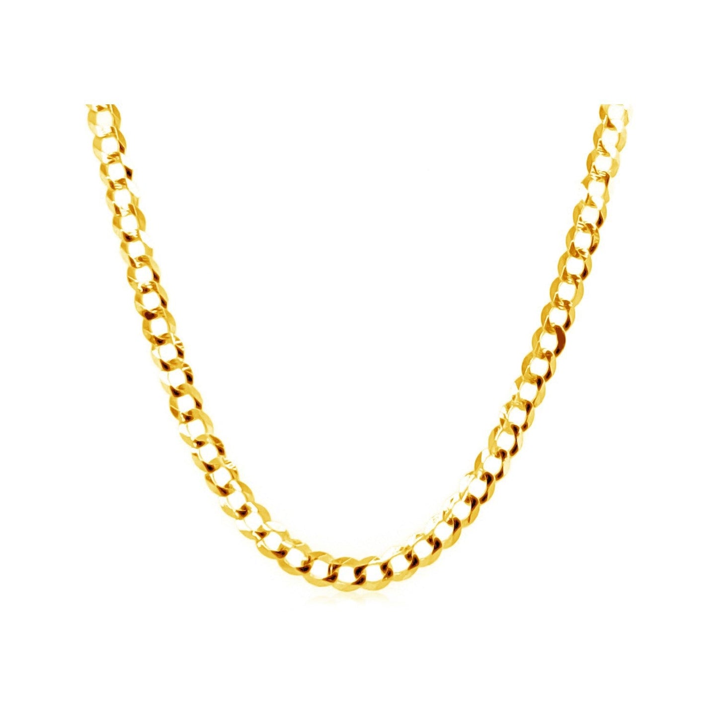 Collar de cadena curb de oro amarillo de 10k de 2.4mm