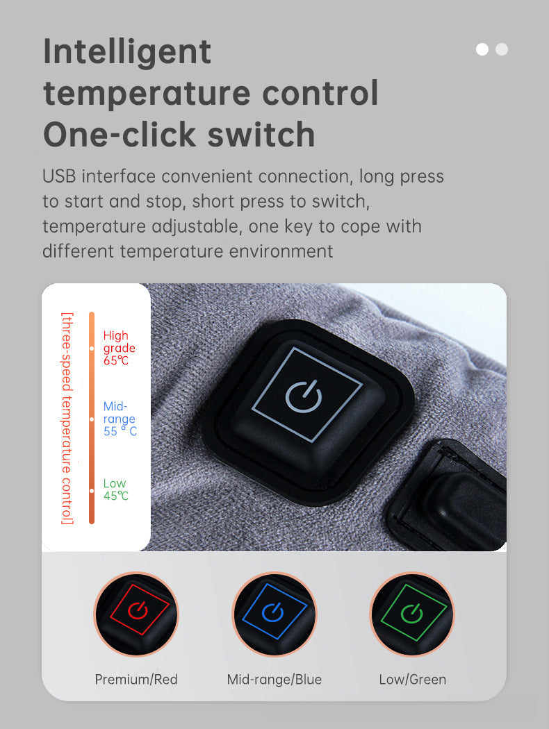 45X45cm USB Heating 3-speed Thermostat Cushion Office Sedentary Car Home Dual-use Winter Warm Physiotherapy Electric Heating Pad - Korvel