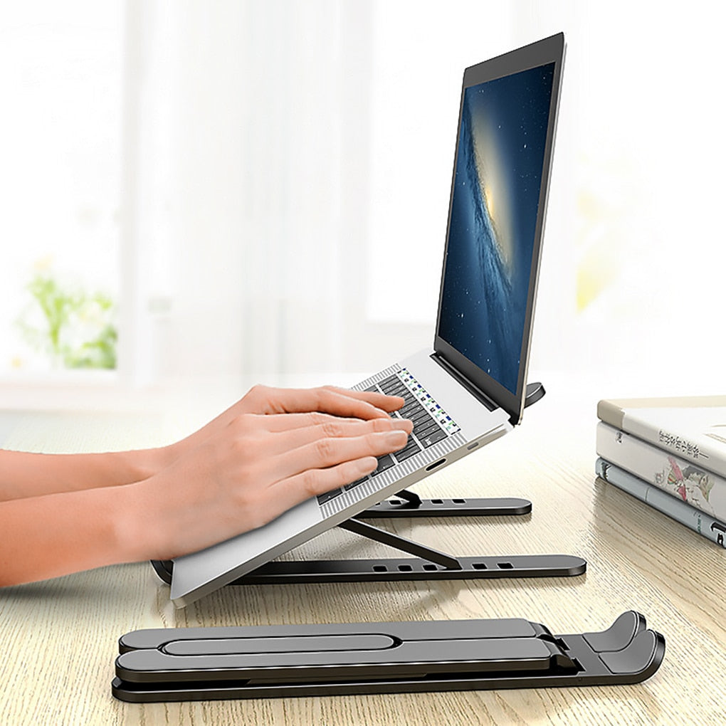 Portable Laptop Stand Foldable Height Adjustable Support Base Computer Cooling Stand Hollow Design Laptop Holder - Korvel