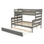 Wood Twin over Full Bunk Bed with Trundle - Gray