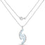 Pendentif en argent sterling avec topaze bleue et topaze blanche de 7,27 carats
