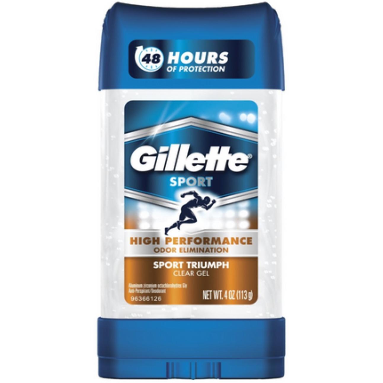 Desodorante Antitranspirante Gillette para Hombres, Gel Transparente, Sport Active, 3.8 Oz