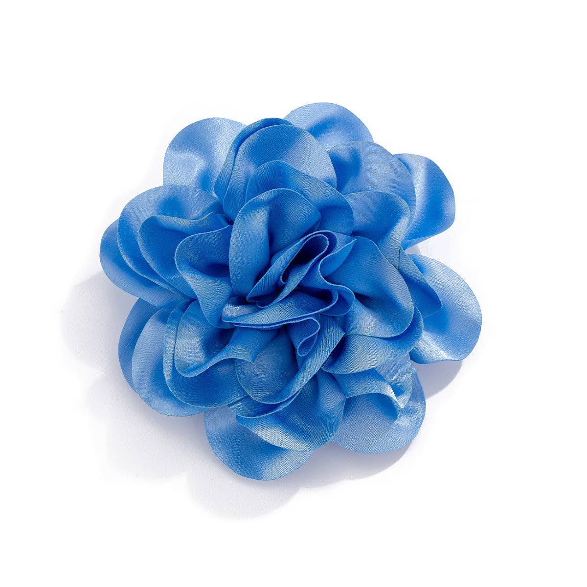Hot selling satin fabric exaggerated large flower brooch duckbill clip dual-purpose rose chest flower pin - Korvel