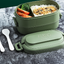 Japanese Portable Double Layer Bento Lunch Box with Cutlery