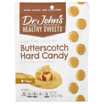 Dulces Saludables Dr. John's Caramelo Duro de Butterscotch, Sin Azúcar, 3.85 Oz