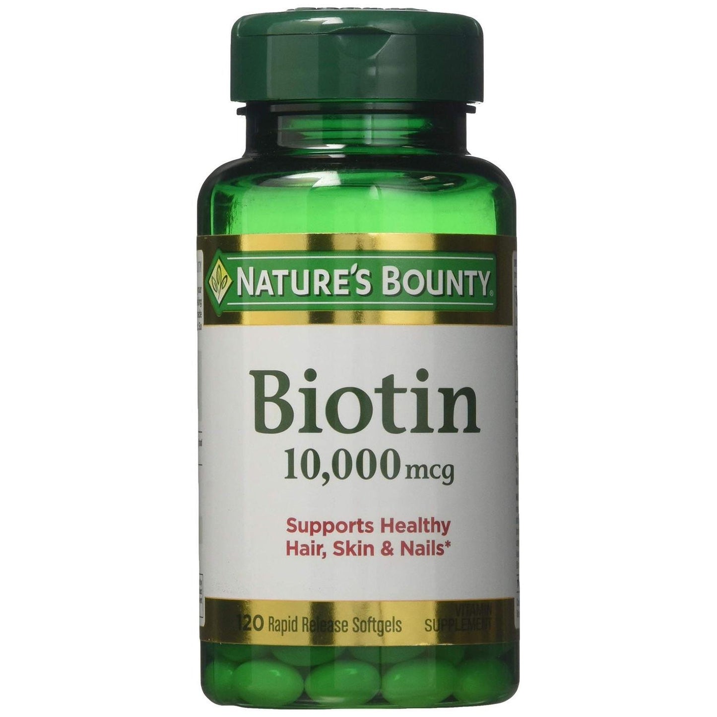 Nature's Bounty Biotin 10,000 Mcg - 120 Softgels