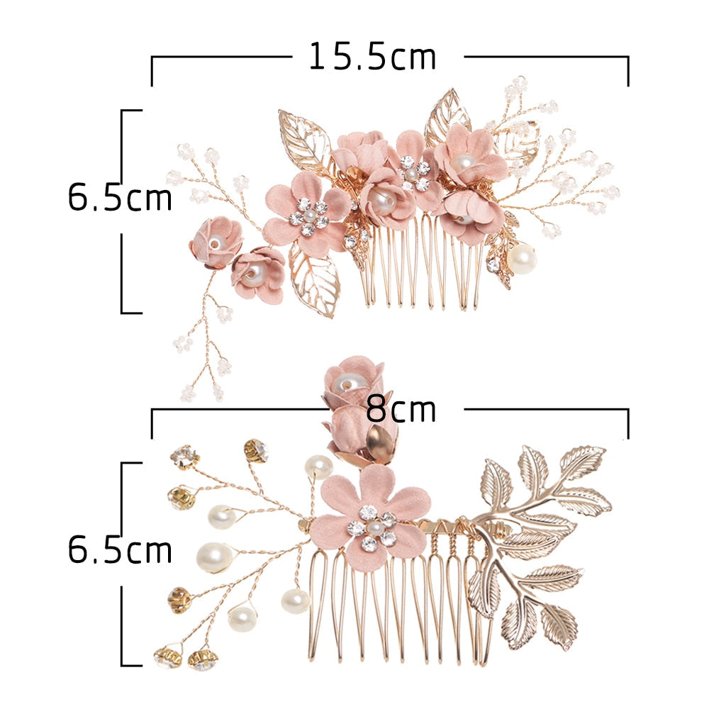Peignes à cheveux en fleurs bleues de luxe pour les mariages et les occasions spéciales