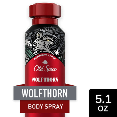 Old Spice Wolfthorn Aluminum Free Body Spray for Men, 5.1 Oz