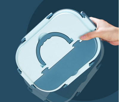 Stylish, simple, portable, large capacity 304 stainless steel two-compartment lunch box with bowl lunch box - Korvel