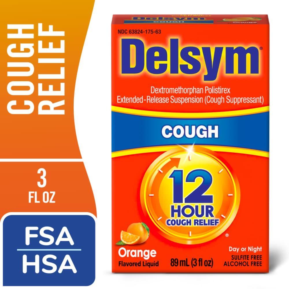 Delsym Cough Relief Liquid, 12 Hour, Orange Flavored, 89 Ml
