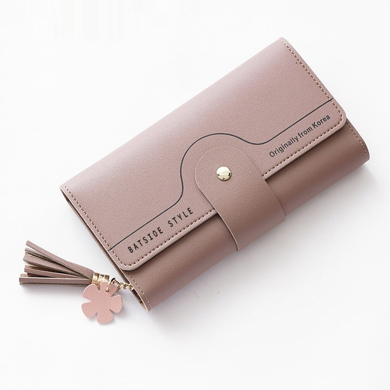 Geometric Letter Buckle Clutch Bag with Tassel Design