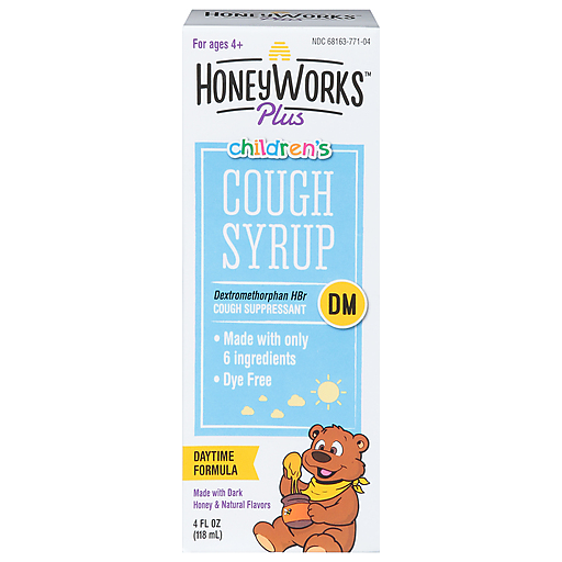 Sirop contre la toux pour enfants Honey Works – Formule de jour 4 Fl Oz
