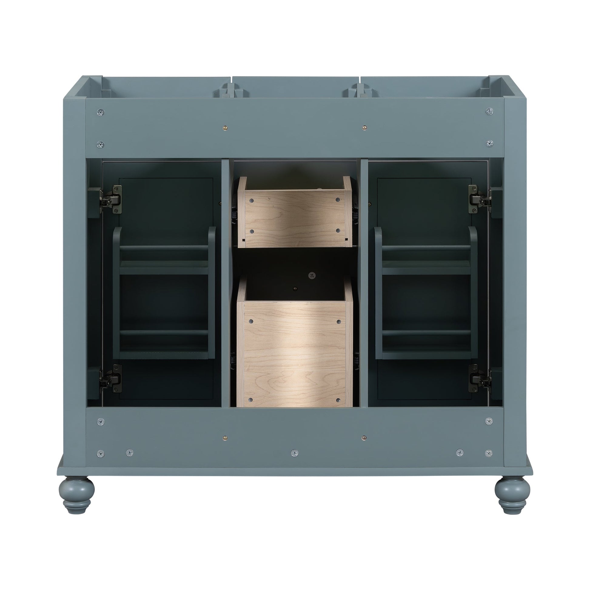 36 "No sink, with 2 drawers and soft closing door, independent makeup rack, bathroom cabinet, blue (excluding sink) - Korvel