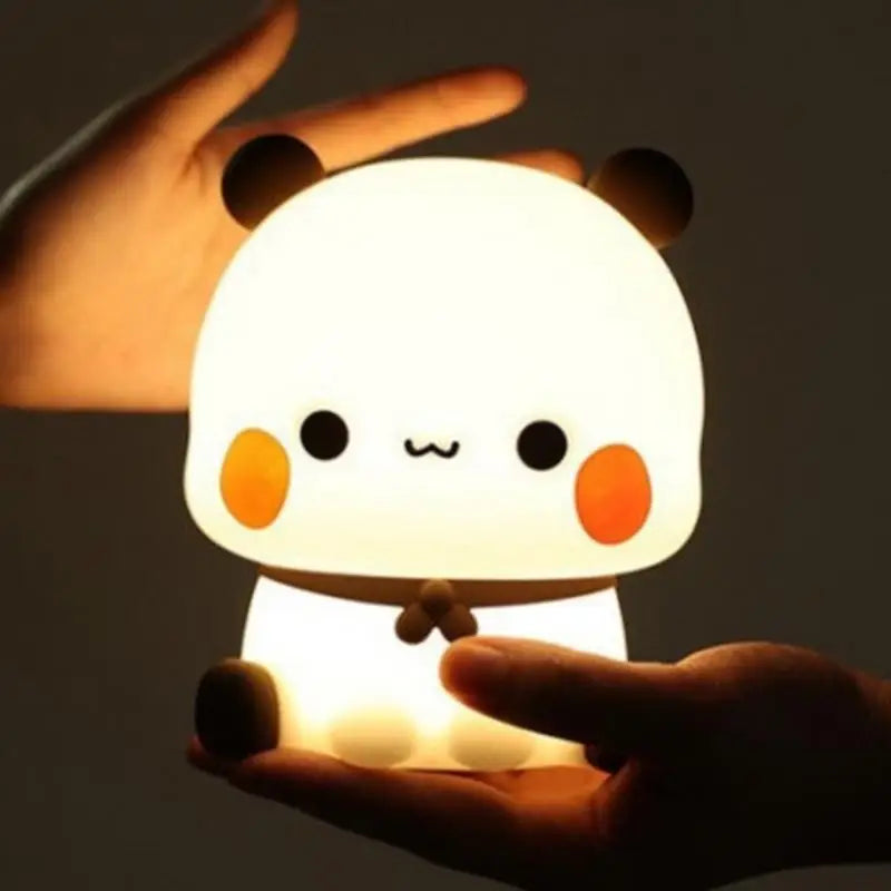 Cute Panda Night Light LED Squishy Novelty Animal Touch Night Lamp 3 Modes Dimmable Baby kids Bedroom Night light Pat Lamp - Korvel