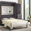 Full Size Gray Murphy Bed with Wardrobe and Drawers