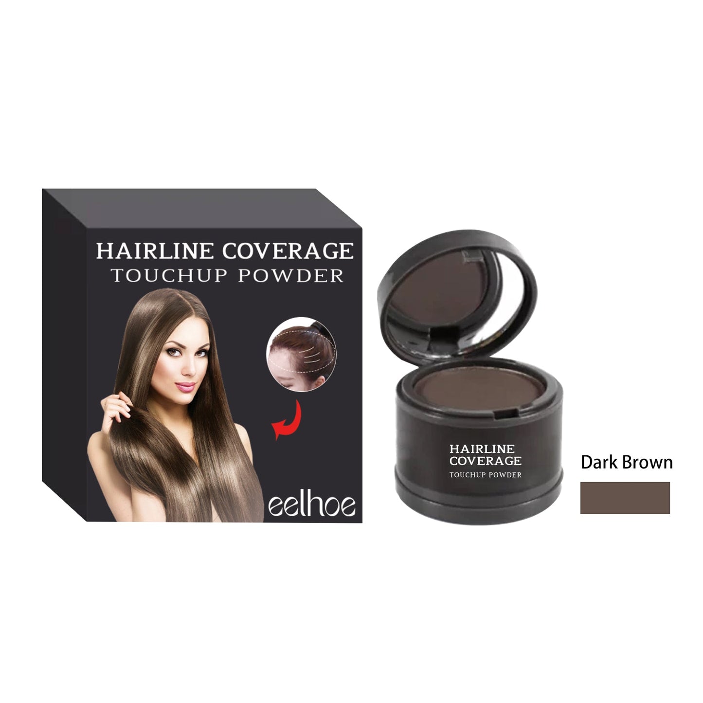 Hairline Cover Touch Powder Compact Hairline Easy To Apply Concealer Powder For Your Hairline - Korvel