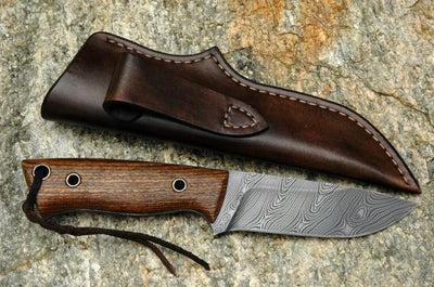 Artisan Damascus Steel EDC Hunting & Skinning Knife - Korvel
