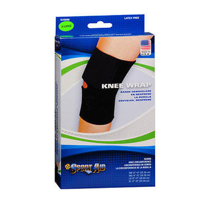 Sport Aid Knee Wrap - Black Neoprene, X-Large (17-19 inches)