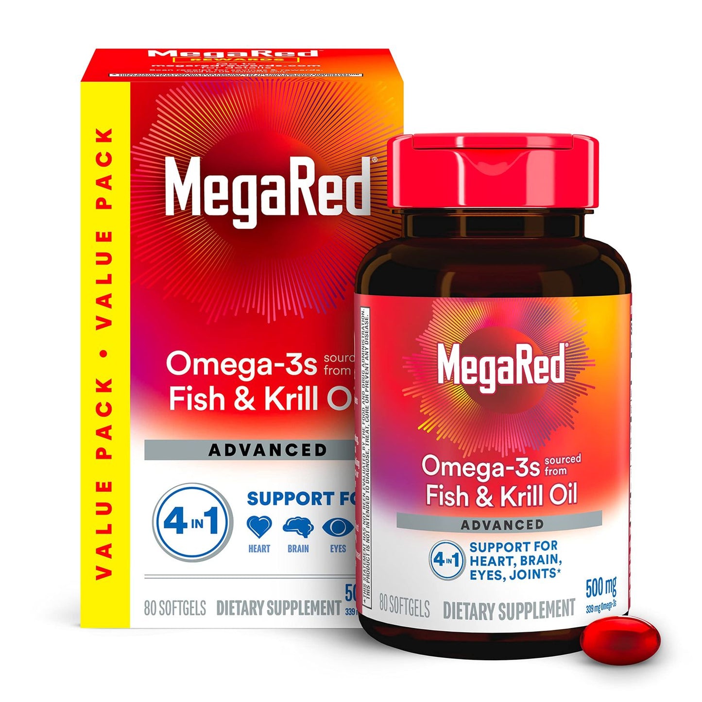 MegaRed Advanced 4-in-1 Fish & Krill Oil (500 mg)
