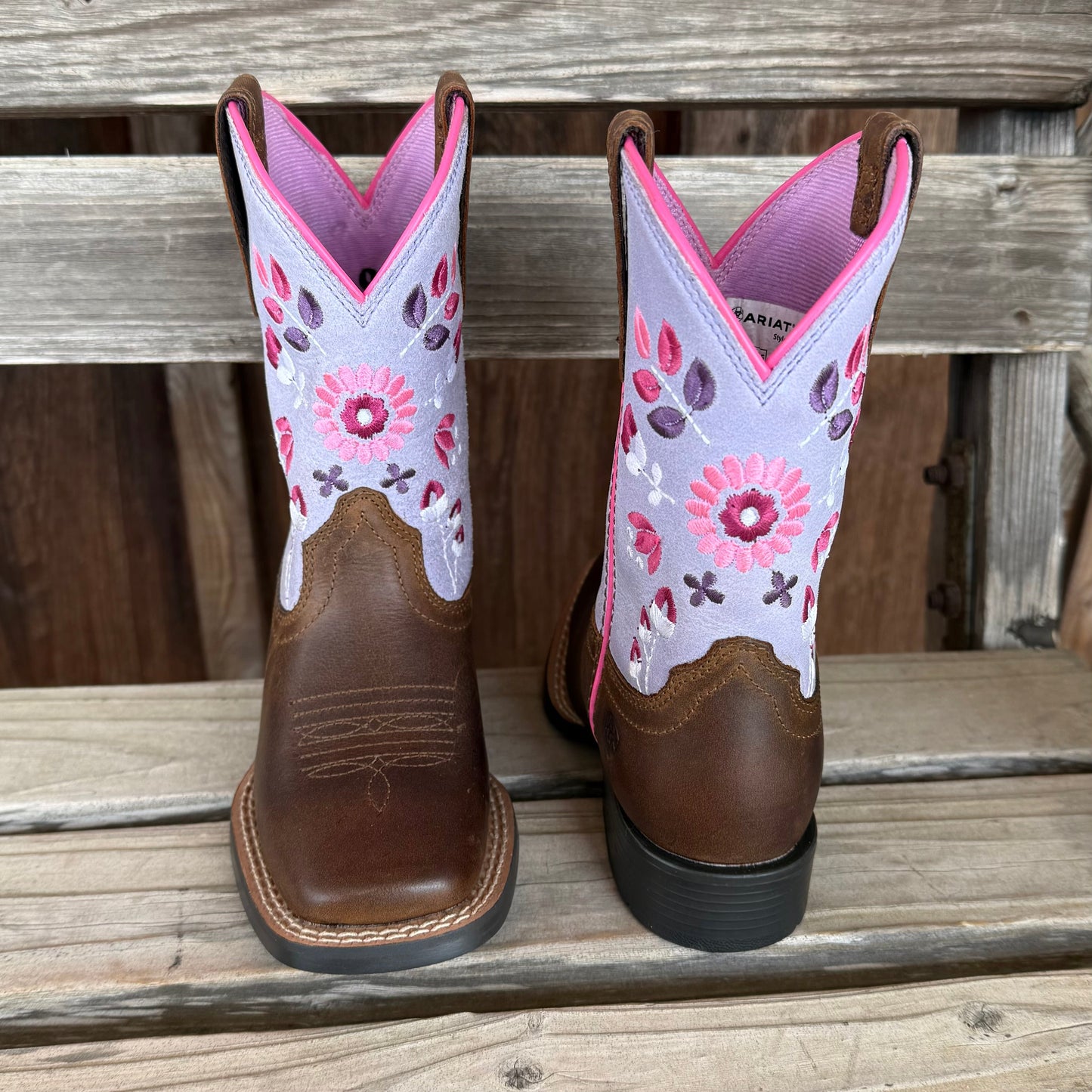 Botas para Niños Wild Bloom Ariat - Marrón Desgastado y Lavanda Mística