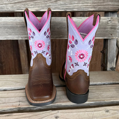 Botas para Niños Wild Bloom Ariat - Marrón Desgastado y Lavanda Mística