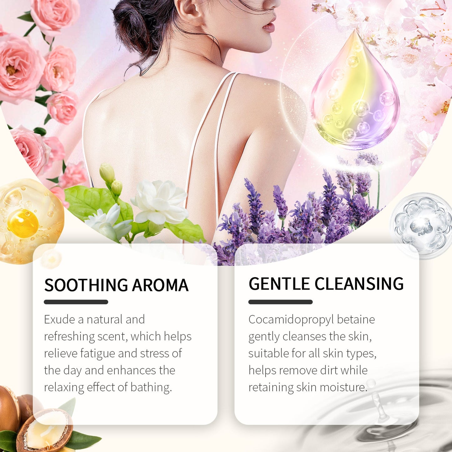 Fragrant Body Wash (Jasmine Fragrance) Moisturize And Moisturize Skin To Improve Dry Women's Body Wash - Korvel