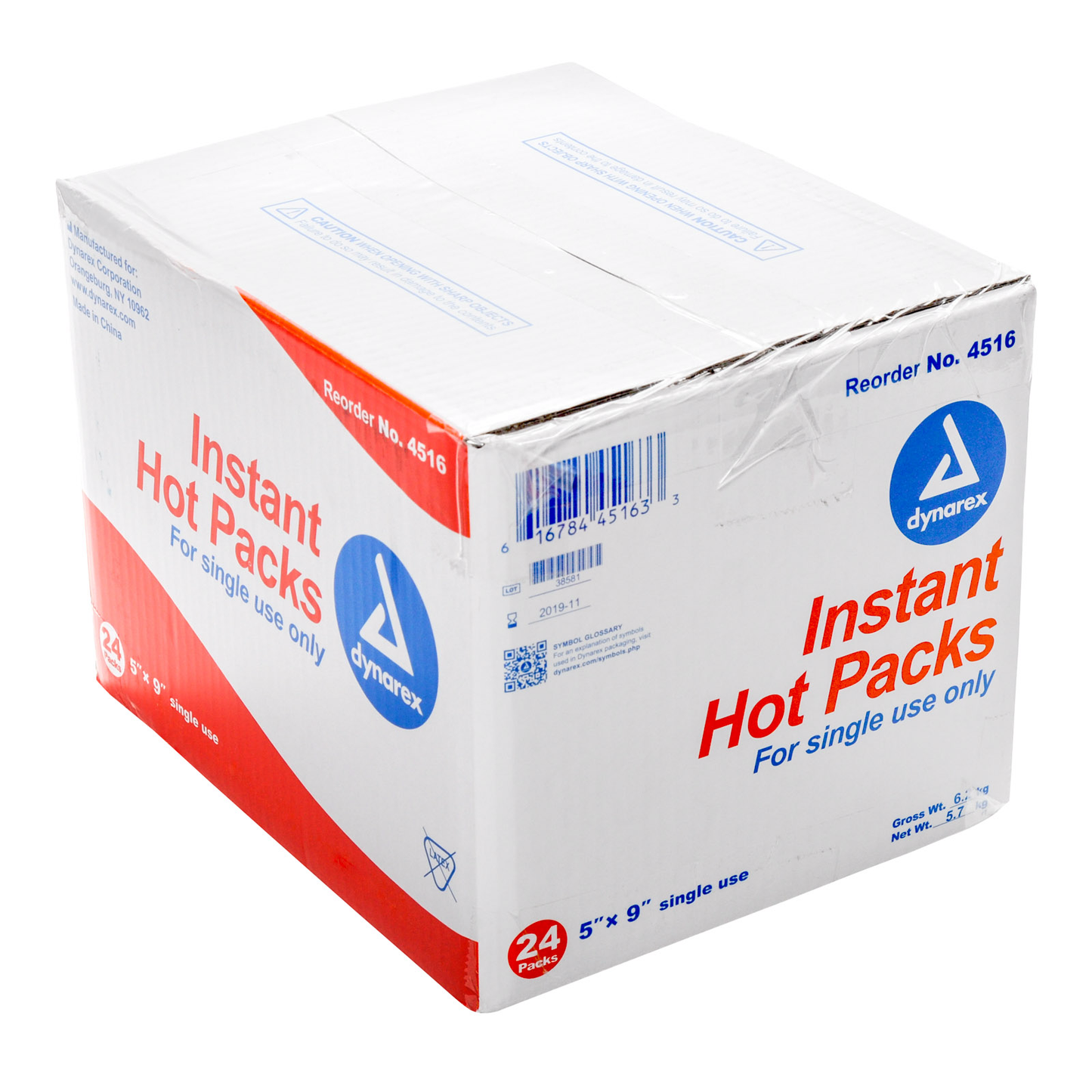 Packs de Calor Instantáneos Dynarex - 5" x 9" Terapia de Calor, 24 Contenido