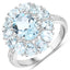 Ensemble de bijoux en argent sterling avec topaze bleue et blanche de 14,02 carats