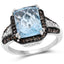 Anillo de plata esterlina con topacio azul suizo y diamantes de 4.33 quilates