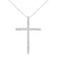 Collar con Colgante de Cruz de Diamante de Plata Esterlina .925 - 18"