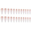 Milky white powder gradient long drop-shaped manicure, high-end fake nail patch wearable nail patch - Korvel