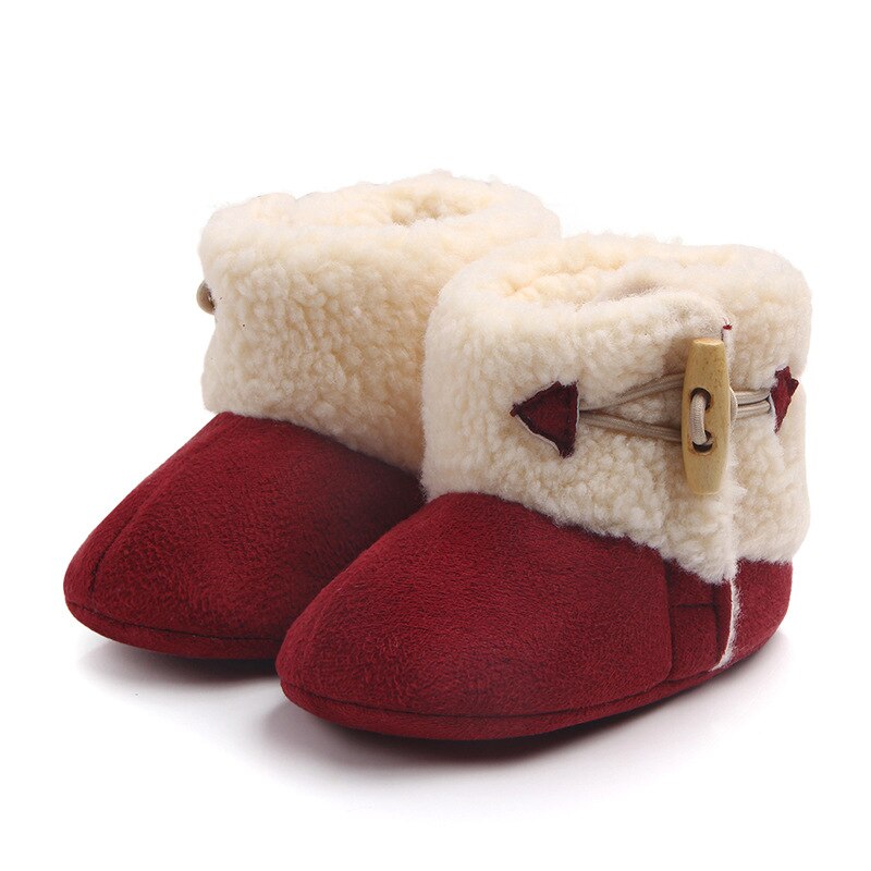 Fashion Winter Baby Boots Infant Girls Boys Warm Ankle Snow Boots Toddler Fur Plush Insole Buckle Boots Shoes - Korvel