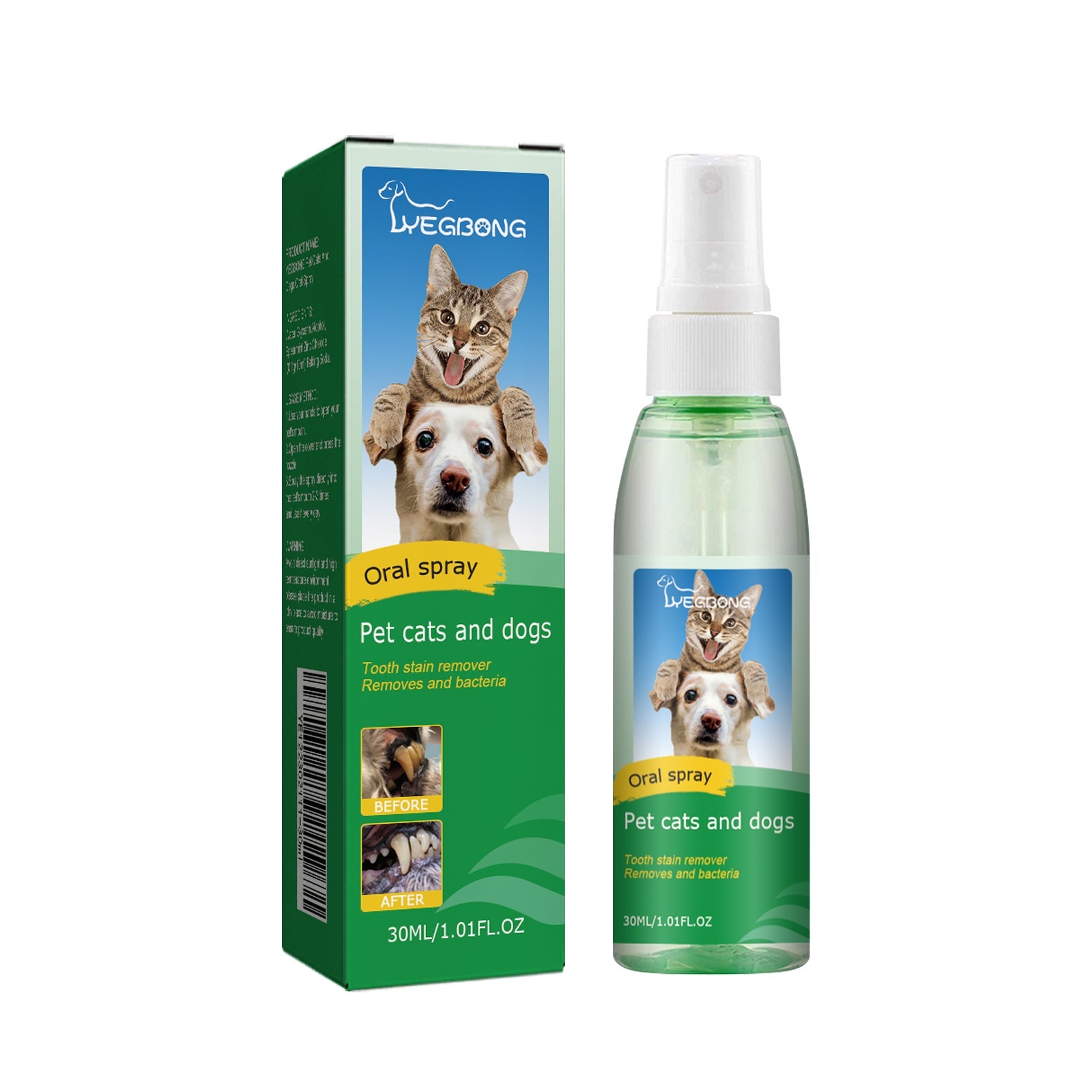 Pet Tooth Deodorizer Spray, Cats And Dogs Universal Mouth Cleaning Breath Freshening Spray - Korvel