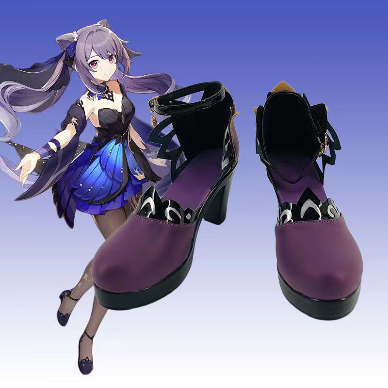 Zapatos de Cosplay de Keqing de Genshin Impact