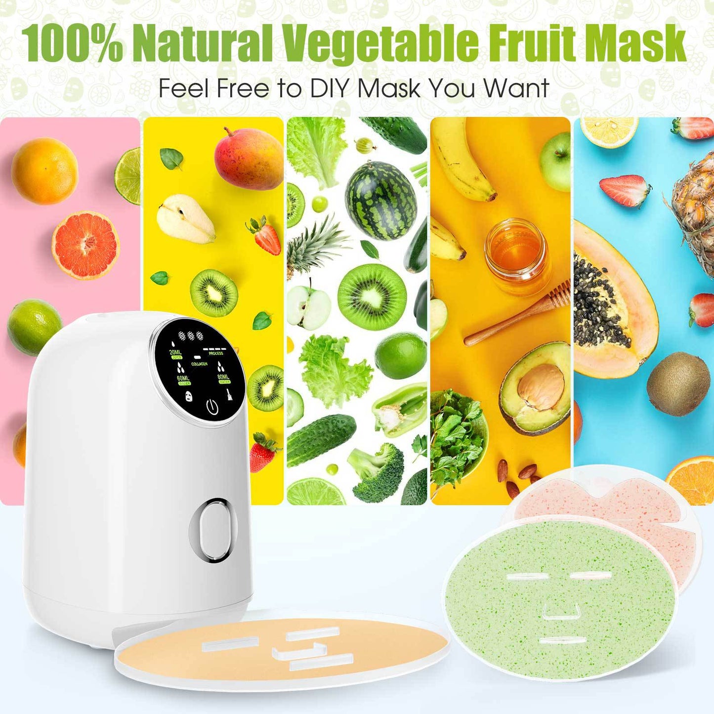 Smart LCD Touch Screen Fruit And Vegetable Mask Machine DIY Homemade Home Moisturizing Mask Machine Beauty Instrument - Korvel
