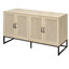 Buffet 4 Portes en Rotin - Cabinet de Rangement Élégant