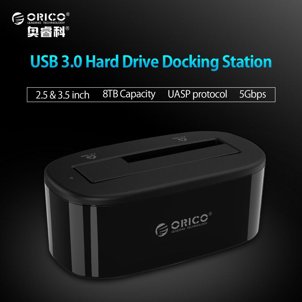 ORICO 6218US3 External HDD Docking Station 5Gbps USB 3.0 to SATA HDD Case Support UASP for 2.5/3.5 inch HDD/SSD 8TB - Korvel