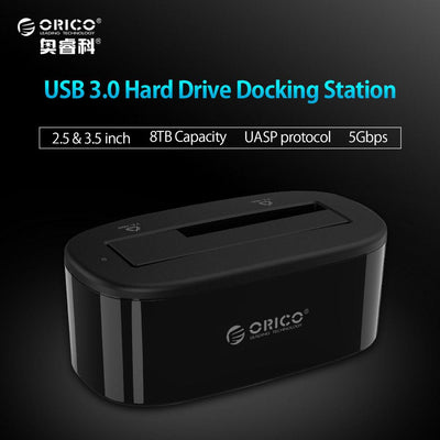 ORICO 6218US3 External HDD Docking Station 5Gbps USB 3.0 to SATA HDD Case Support UASP for 2.5/3.5 inch HDD/SSD 8TB - Korvel