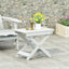 Elegant Outdoor Folding Wooden Side Table - White