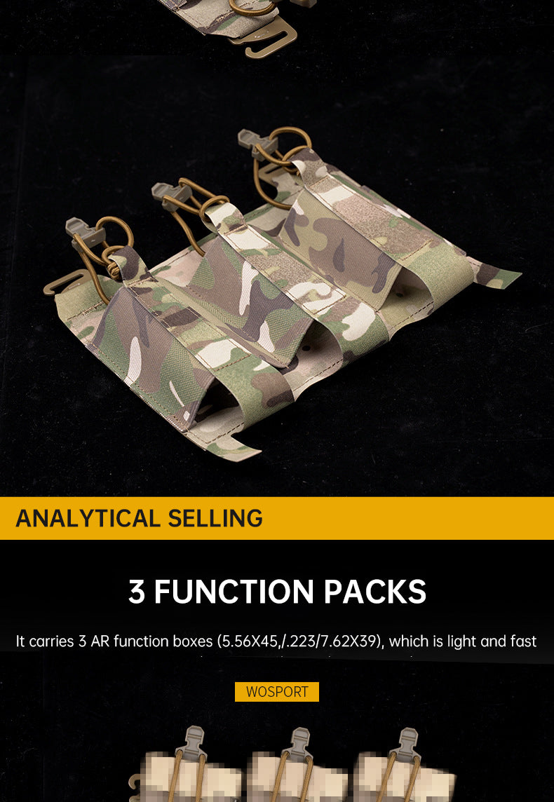 Outdoor 5.56 Triple Magazine Pouches Tactical Pouch Molle Mag Pouch for Hunting Vest - Korvel