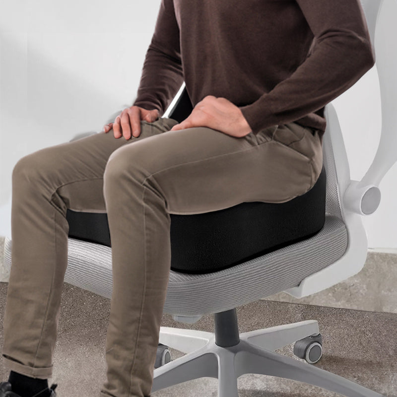 Memory foam car seat cushion. Ergonomic support. Relieves back/coccyx pain. Universal fit. - Korvel