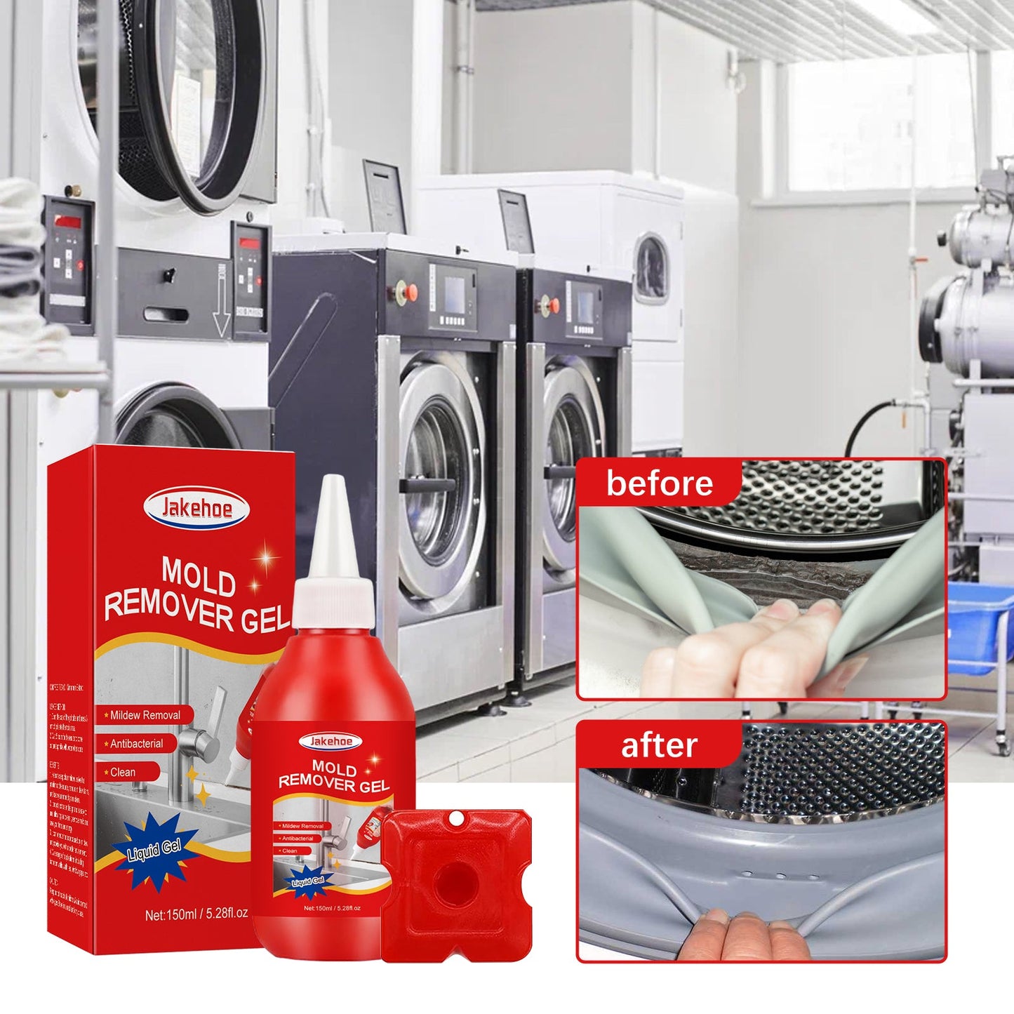 Mildew Remover Gel, Multi-Functional Mildew Remover Wall Tile Crevices Refrigerator Washing Machine Rubber Ring Cleaner - Korvel