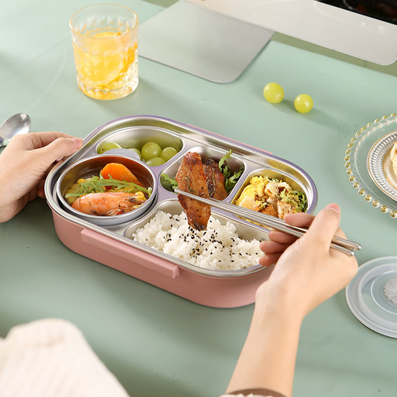 Food grade microwaveable stainless steel compartment insulation lunch box - Korvel