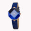Elegant Women's Gem Cut Quartz Leather Watch - 5 Colors