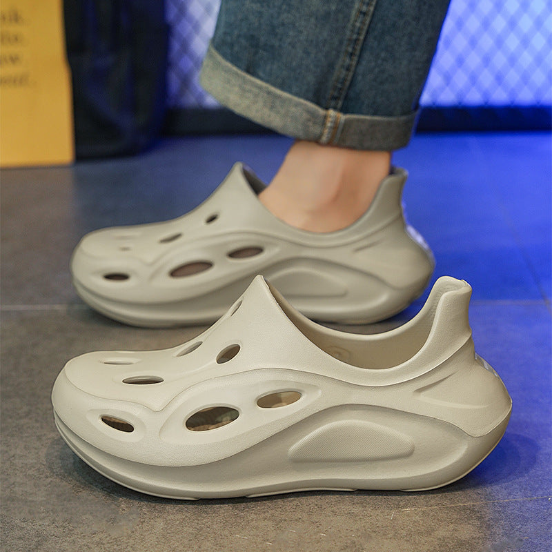Soft soled toe hole slippers with simple breathable and comfortable fit for beach sandals - Korvel